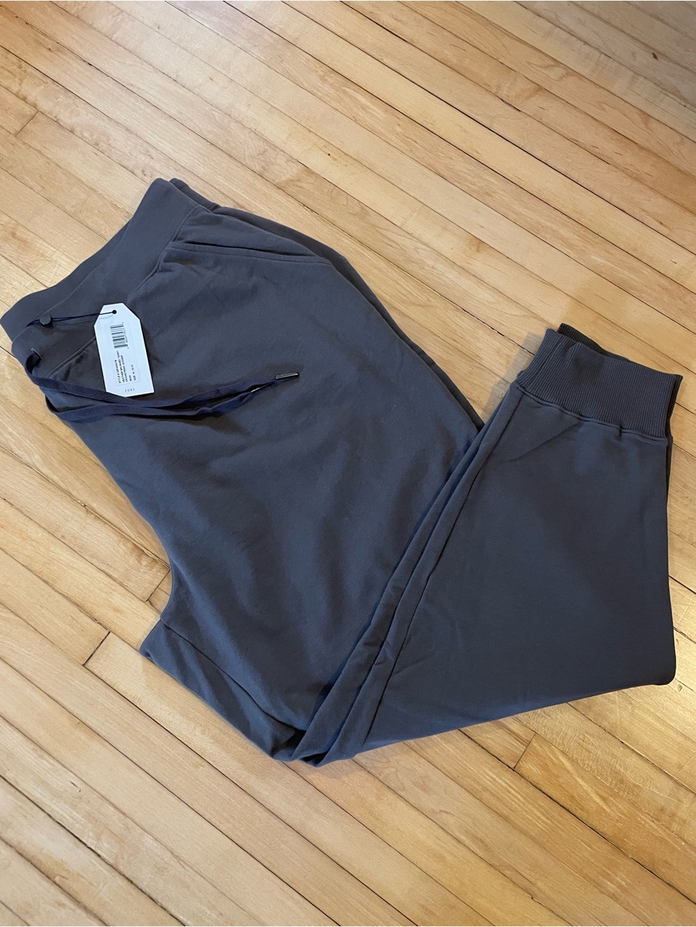 UNIVERSAL STANDARD NWT French Terry Drawstring Jogger Cotton Stretch Dark Gray